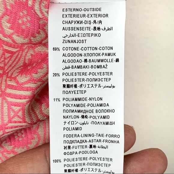 VTG United Colors of Benetton Pink Brocade Dress - Picture 9 of 9